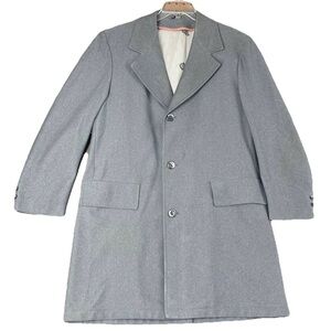 Vintage  Sears Travel Knit Mens 42R Lined Gray Trench Coat‎